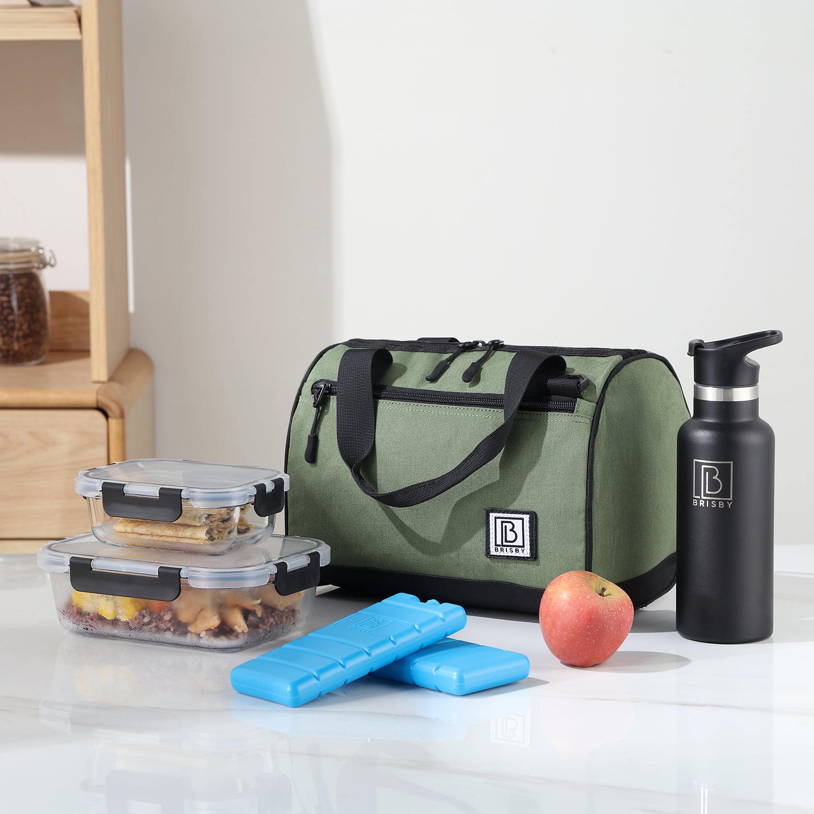 Koeltas 10L avant -  Lunchtas - 4-laags geïsoleerd - 2 gratis koelelementen - incl. schouderband - Groen