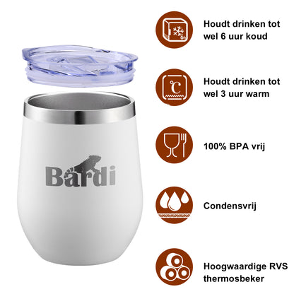 Bardi Thermosbekers 0,3L RVS wit set -  incl. deksels - dubbelwandig
