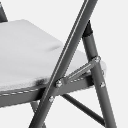 Bardi 8 Piece Folding Chair Set – Heavy Quality Folding Chair Set, Weather Resistant 47 x 54 x 87 cm. - White grey