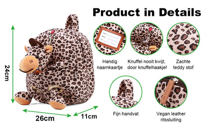 Brisby Luiertas Original - Lichtgrijs - Kinderrugzak - 1.5L kinderlunchtas Giraffe
