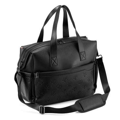 Venezia weekend bag black - shoulder bag - travel bag - hand luggage - wear-resistant - incl. hanging hooks - PU leather