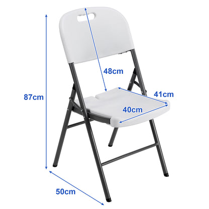 Bardi 8 Delige Klapstoelenset – Vouwstoelenset Zware Kwaliteit, Weersbestending 47 x 54 x 87 cm. – Wit / Grijs