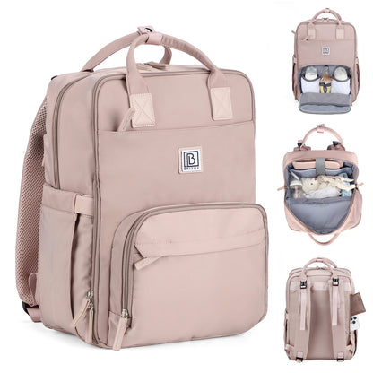 Brisby slijtvaste Luiertas – verzorgingstas – met buggymontage - Muted Rose