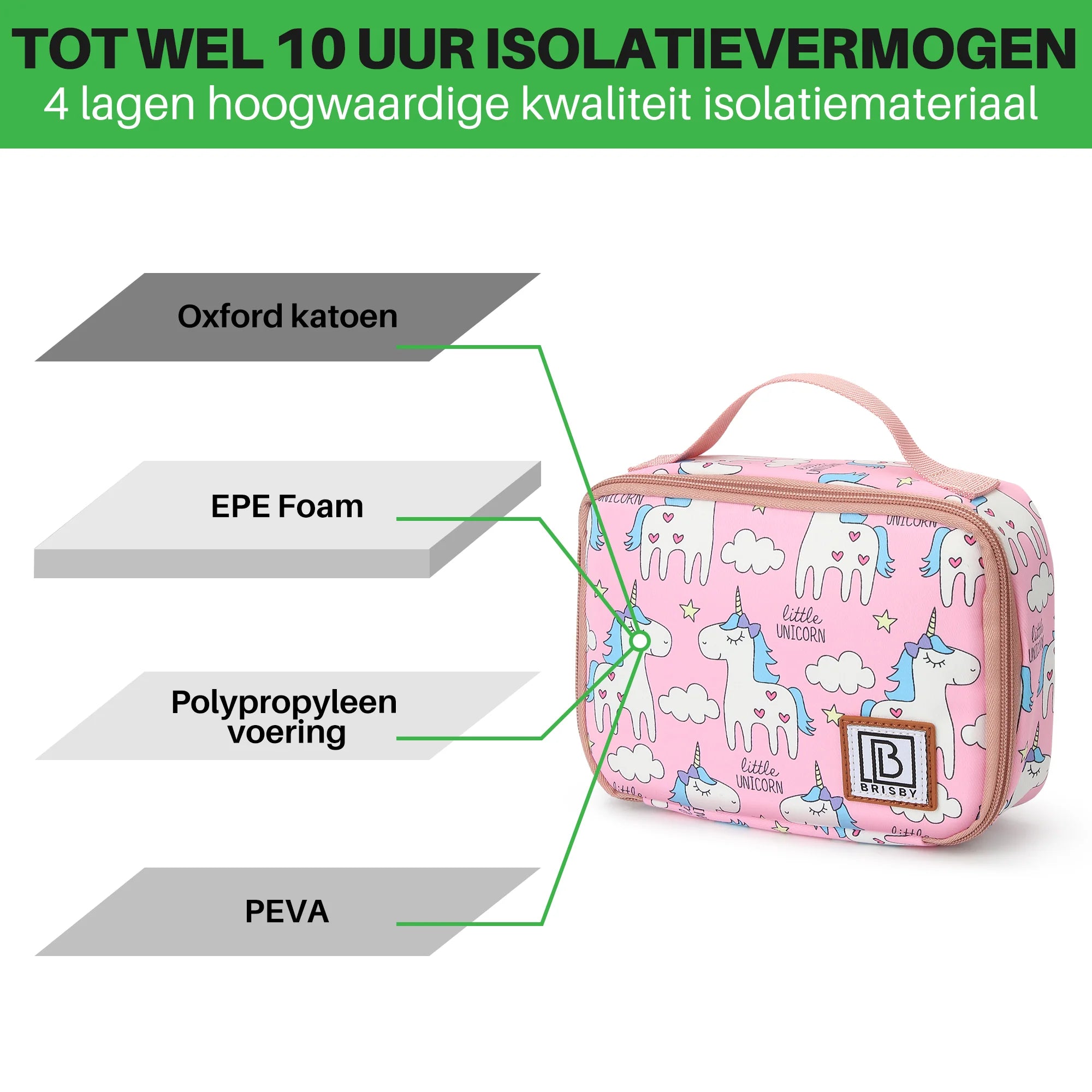 Koeltas 1,5L unicorn - 4-laags geïsoleerd - gratis koelelement