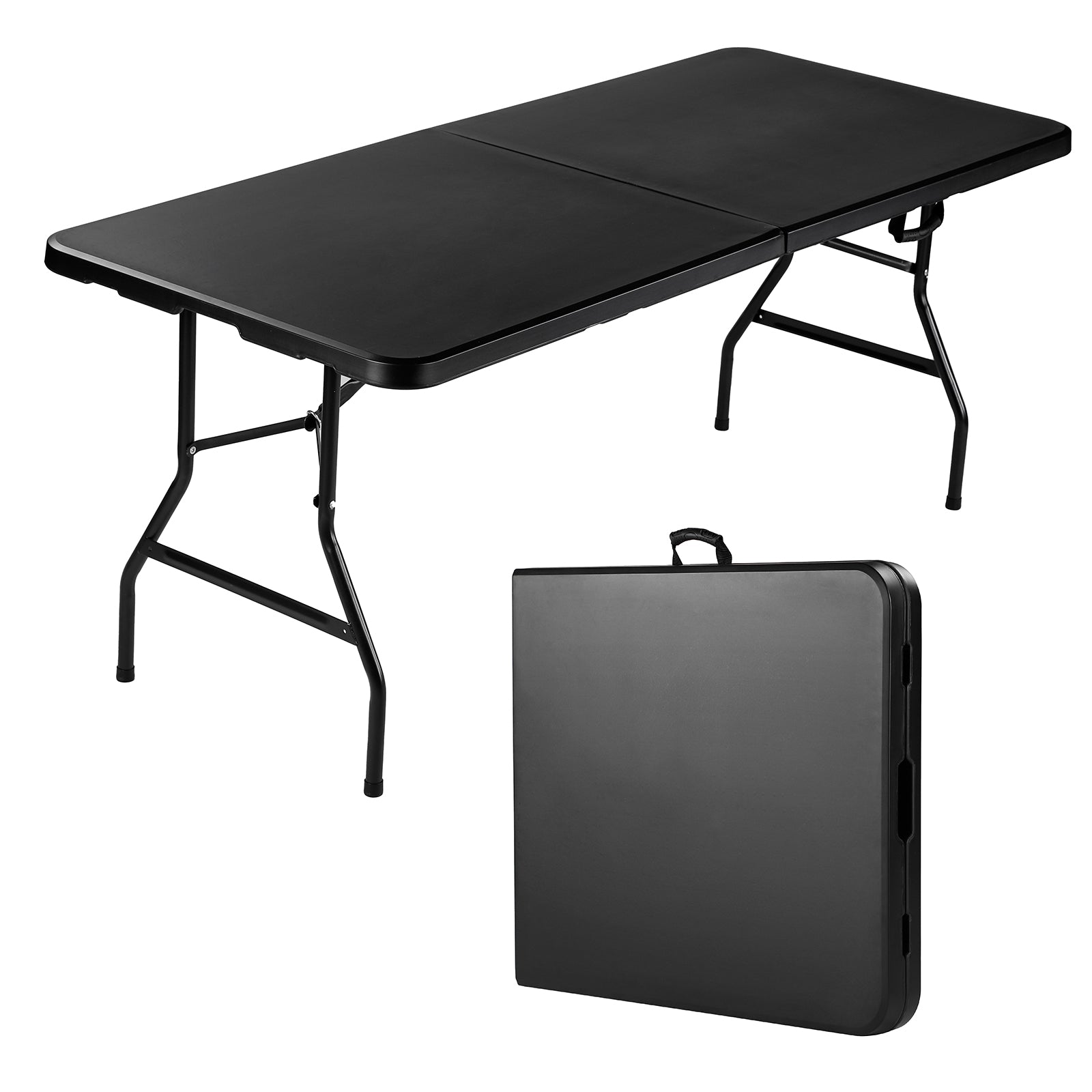 Inklapbare Campingtafel 180 x 74 x 73 cm. Zwart - 6 tot 8 Persoons