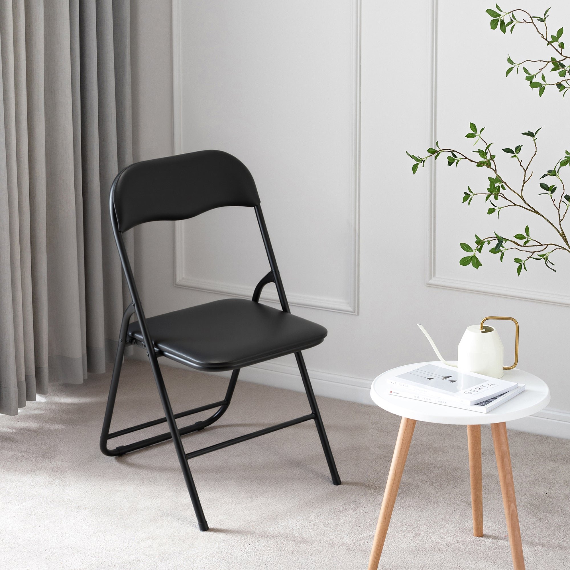 Bardi 2-delige Klapstoelen set PVC zwart - 100 kg draagvermogen