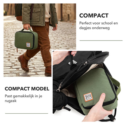 Brisby Koeltas & Lunchtas 2,5 Liter voor Kinderen - Inclusief Koelelement & Naamkaartje - Eenhoorn - Groen