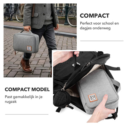 Brisby Koeltas & Lunchtas 2,5 Liter voor Kinderen - Inclusief Koelelement & Naamkaartje - Lichtgrijs