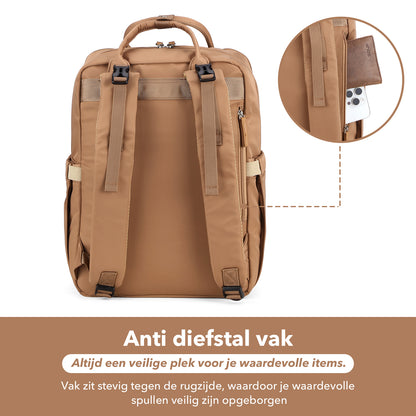 Brisby slijtvaste Luiertas – verzorgingstas – met buggymontage - True Terracotta