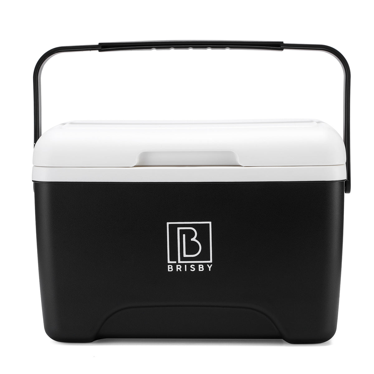 Brisby Koelbox - Frigobox - 8L - Zwart - Tot maximaal 40 uur isolatie - Incl. 2 dikke koelelementen van 450ml - Met koelelementen vergrendeld in deksel en Brisby 500ml Zwarte Dubbelwandige Thermosfles