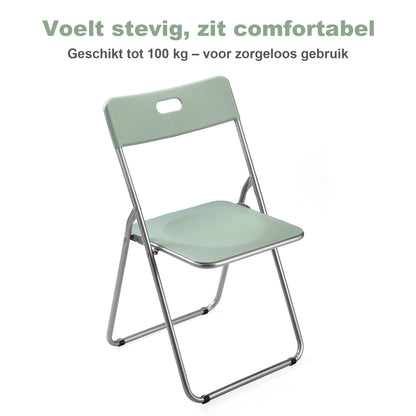 8-delige klapstoelenset stevige kwaliteit groen - weersbestending - 100 kg draagvermogen - 44 x 45 x 79 cm