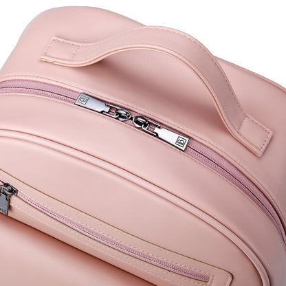 Venezia diaper bag and backpack pink - nursing bag - hard-wearing - incl. buggy/pram hooks, changing mat and cool bag - PU leather