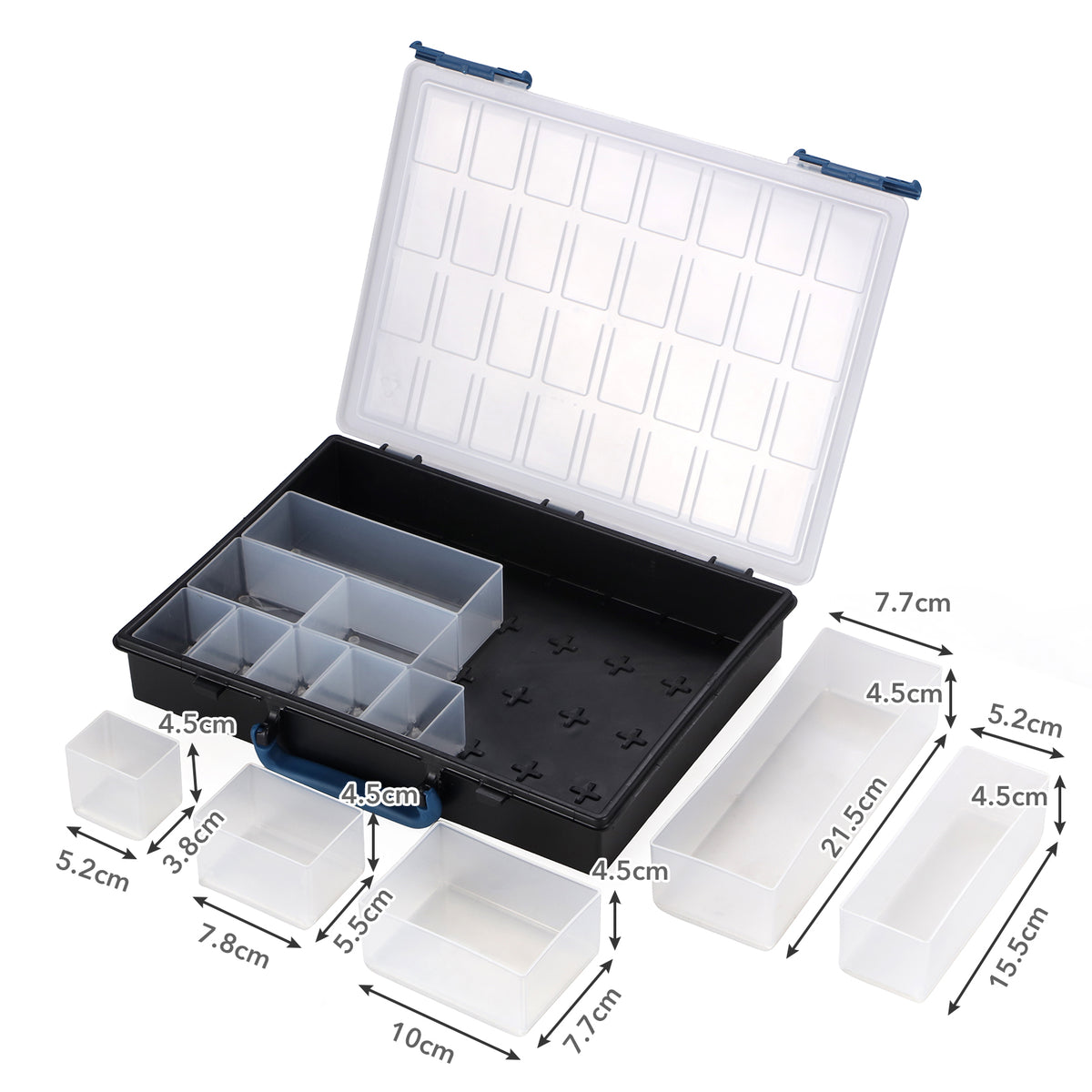 Packaway 5 Delige Draagbare Luxe  Assortimentsdoos, Assortimentskoffer Met 65 Uitneembare bakjes.