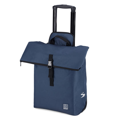 Fietstrolley Tas 2-in-1 Fietstas en Trolley Zwart 18-28L Laptopvak Verstelbare Hendel Bevestigingssysteem - Blauw