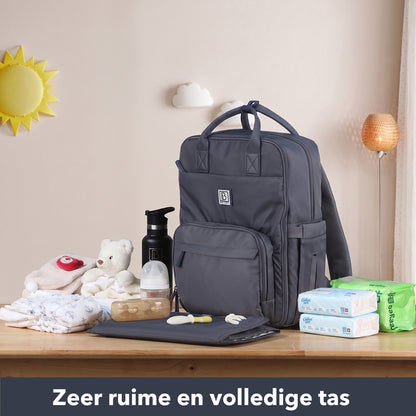 Brisby slijtvaste Luiertas – verzorgingstas – met buggymontage - Urban Blue