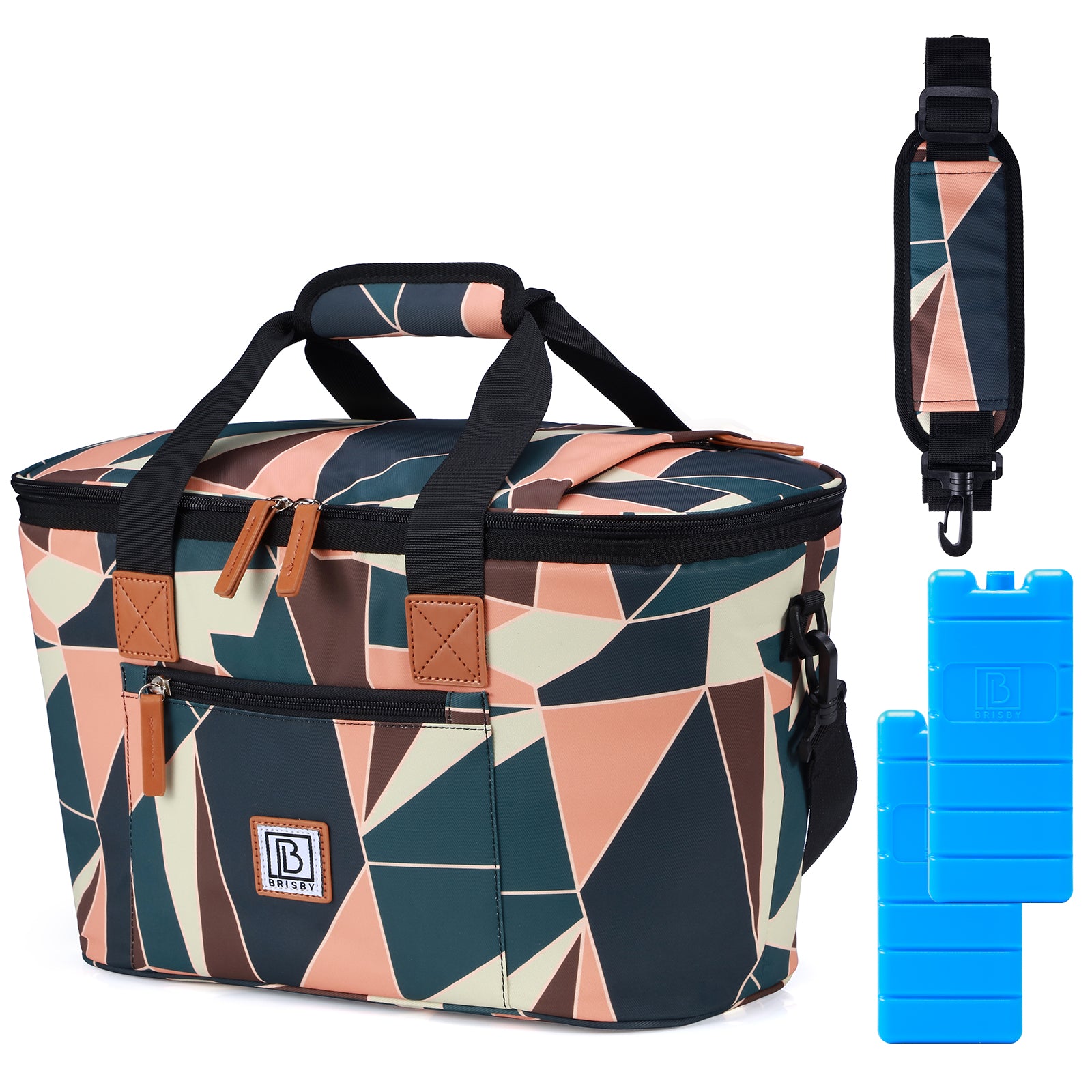 Brisby Koeltas 21L Abstract colours - incl, 2 koelelementen, schouderband