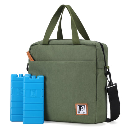 Brisby Koeltas Lunchtas 7L - Inclusief 2 Koelelementen & Schouderband - Groen