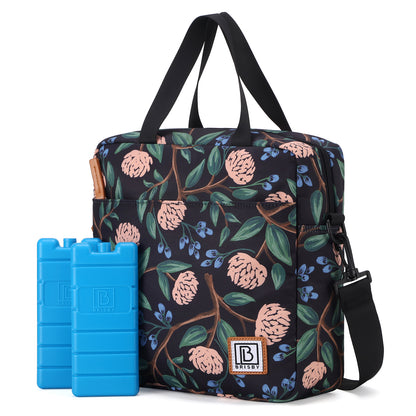 Brisby Koeltas Lunchtas 7L - Inclusief 2 Koelelementen & Schouderband -  Passion Flower