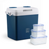 Brisby Elektrische koelbox 25L blauw set - 12V/230V - incl. divider en vershoudbakjes