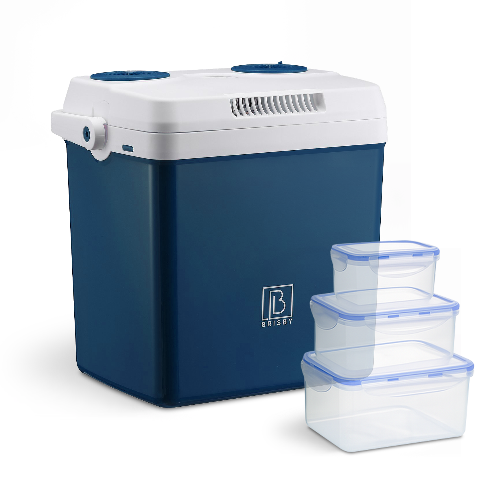 Elektrische koelbox 25L zwart - AC/DC 12V, 220/230V - incl. divider en vershoudbakjes - vergrendelbare deksel