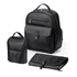 Venezia diaper bag and backpack black - nursing bag - hard-wearing - incl. buggy/pram hooks, changing mat and cool bag - PU leather