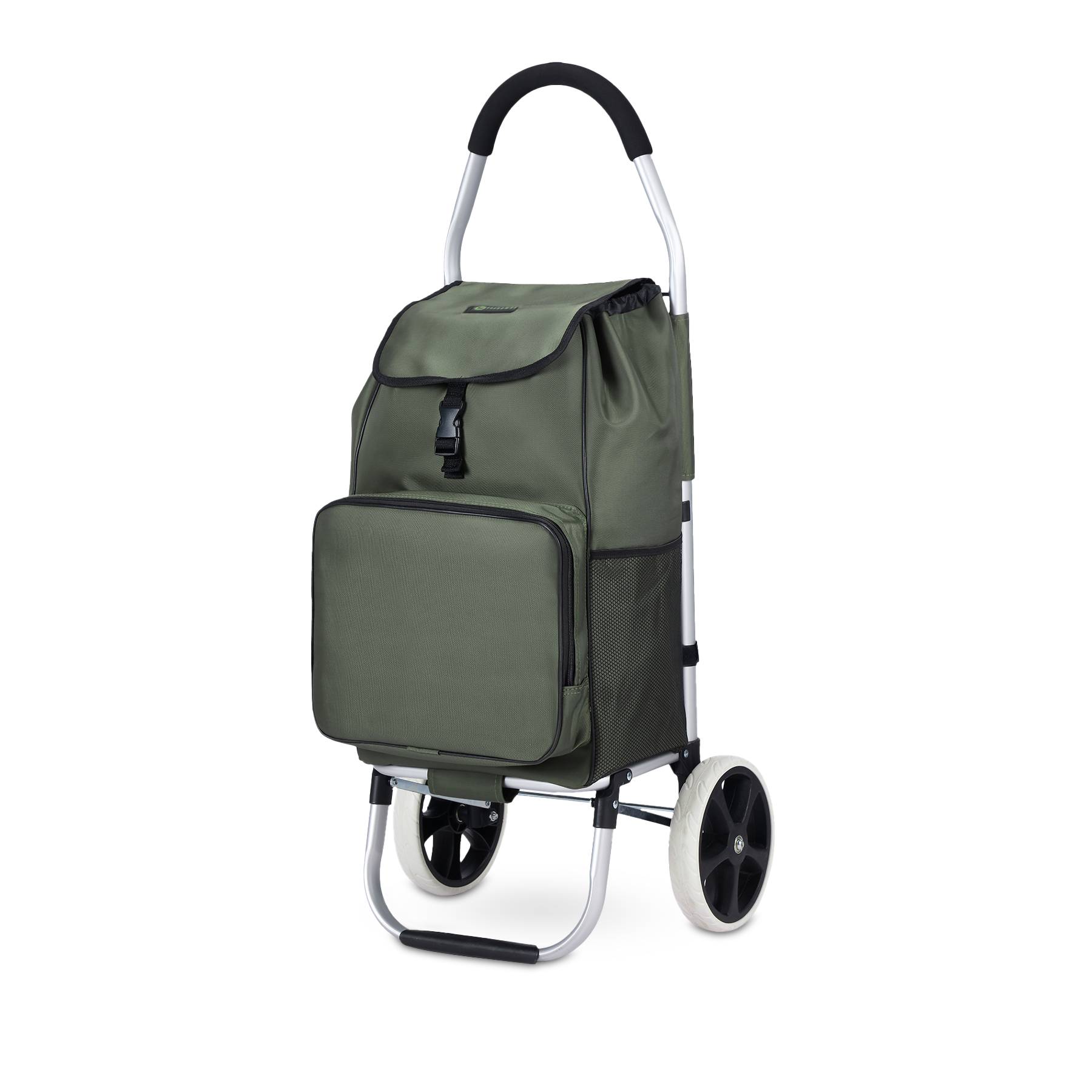 Boodschappentrolley Deluxe 50L met koelvak groen - boodschappenwagen - steekwagenfunctie