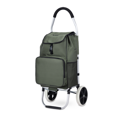 Boodschappentrolley Deluxe 50L met koelvak groen - boodschappenwagen - steekwagenfunctie