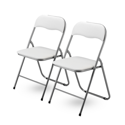 Bardi 2-delige Klapstoelen set PVC wit - 100 kg draagvermogen