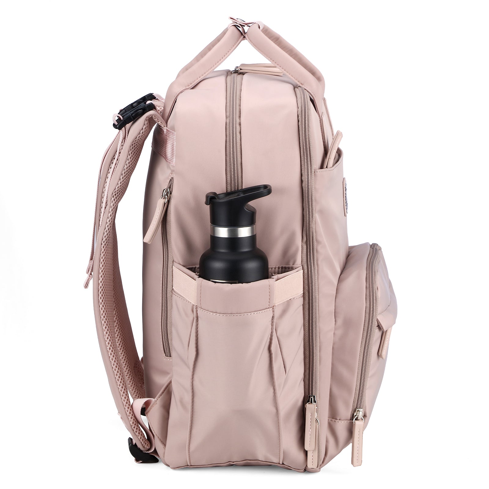 Brisby slijtvaste Luiertas – verzorgingstas – met buggymontage - Muted Rose