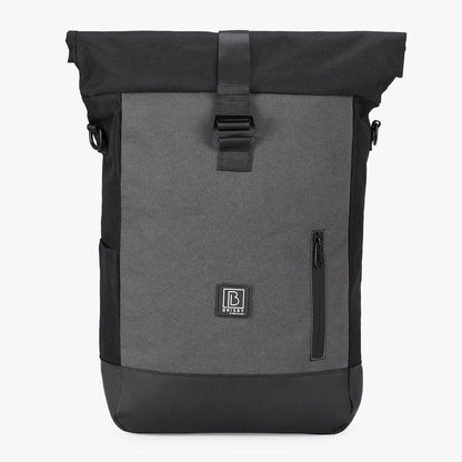 3 in 1 waterproof rolltop bicycle bag set 40-52L black-gray - 100% reflection - high visibility - bicycle bag - backpack - shoulder bag