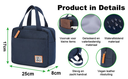 Brisby 4 Layer Insulated Cooler Bag - Lunch Bag - Breast Pump Bag 4 Liter - Blue
