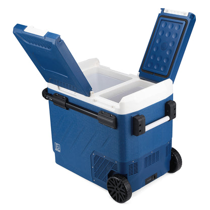 Brisby Compressor koelbox 58,1L blauw - incl. 2x 1,2L thermosbeker