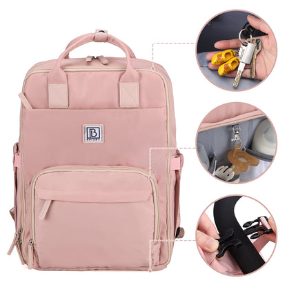 Brisby slijtvaste Luiertas – verzorgingstas – met buggymontage - Soft Pink