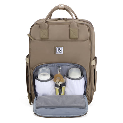 Brisby slijtvaste Luiertas – verzorgingstas – met buggymontage - Natural Greige