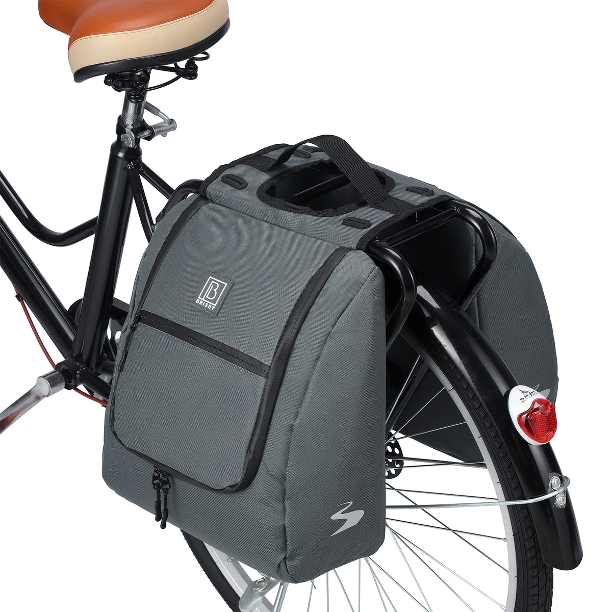 Brisby Dubbele Fietstas 28 Liter – Koeltas en Lunchtas – 4-laags Geïsoleerd – Voor Gewone en Elektrische Fiets – Waterafstotend met Waterdichte Ritsen – Urban Blue