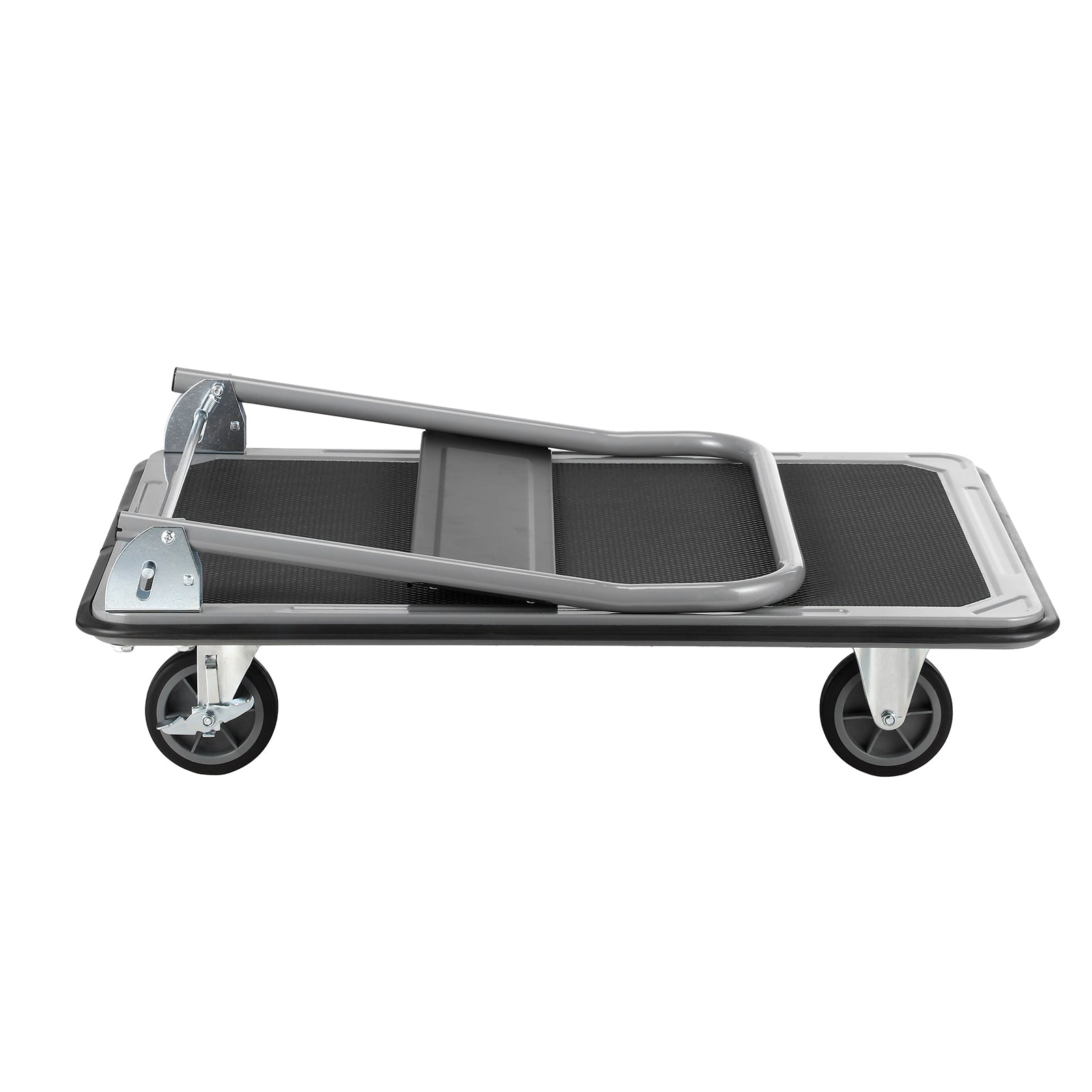 Packaway Opvouwbare Transportwagen 350 kg – Transportkar met Rem – 92 x 62 cm – Antislip Laadplatform – 4 Wielen – Inklapbare Duwbeugel