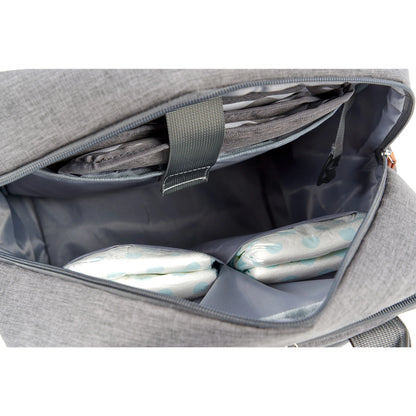 Original slijtvaste luiertas lichtgrijs - Verzorgingstas - incl. buggymontage en verschoningsmat