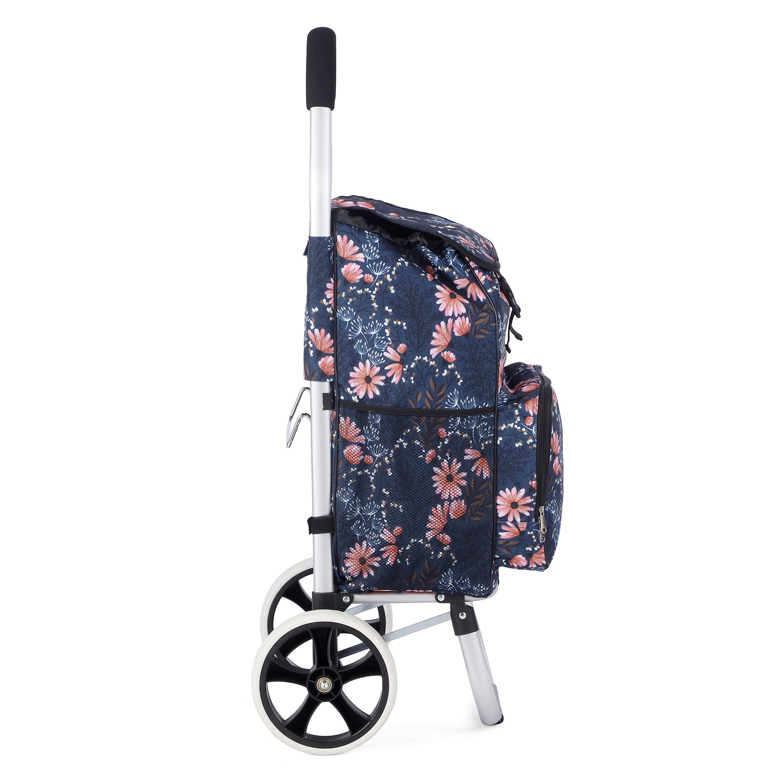Packaway Boodschappentrolley 45L met Koelvak - Boodschappenwagen met Grote Wielen - Steekwagenfunctie - Waterafstotend - Japanese Flower