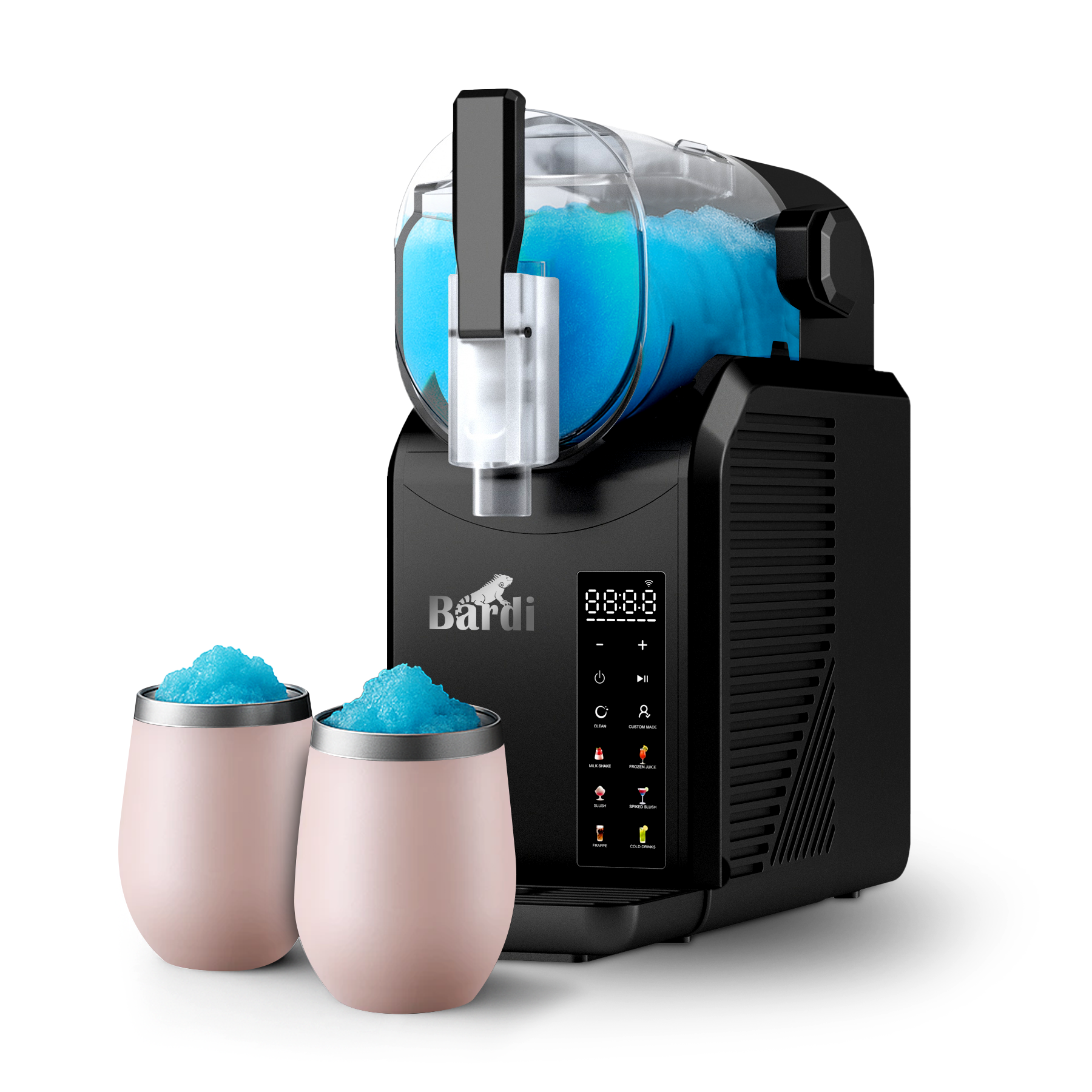 Bardi Slushmachine 2,1L  + 2 thermoscups roze set - 7-in-1