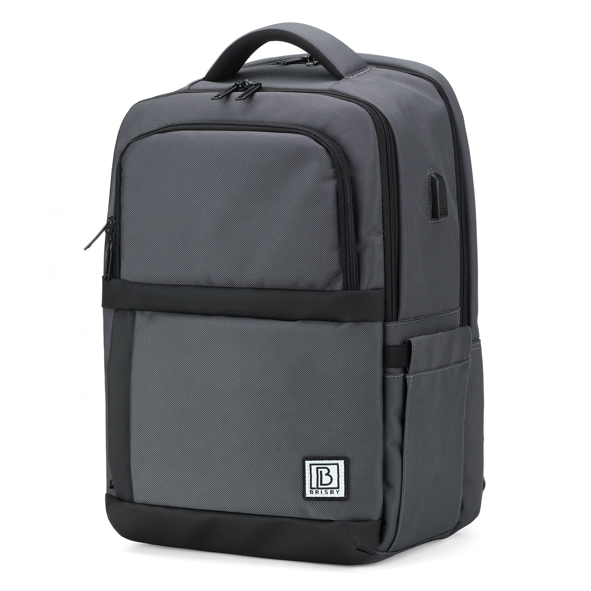 Brisby Rugzak Pro 2 – Laptoprugzak tot 15,7 inch voor Werk, School en Reizen – Waterafstotend – Met Tabletvak, Antidiefstalvak en Trolleysleeve – Grijs