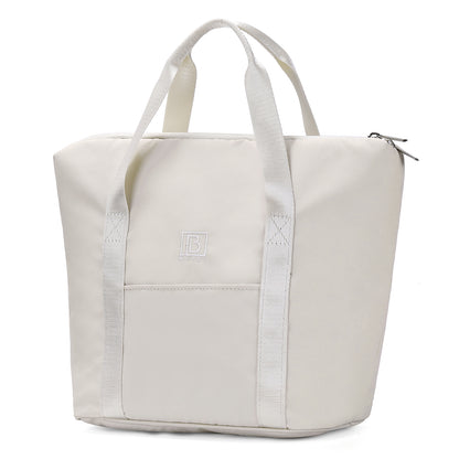 Brisby Koeltas Lunchtas 9L – 4-Laags Geïsoleerd – Inclusief 2 Koelelementen – Waterafstotend – Voor Werk, School & Onderweg - Crème
