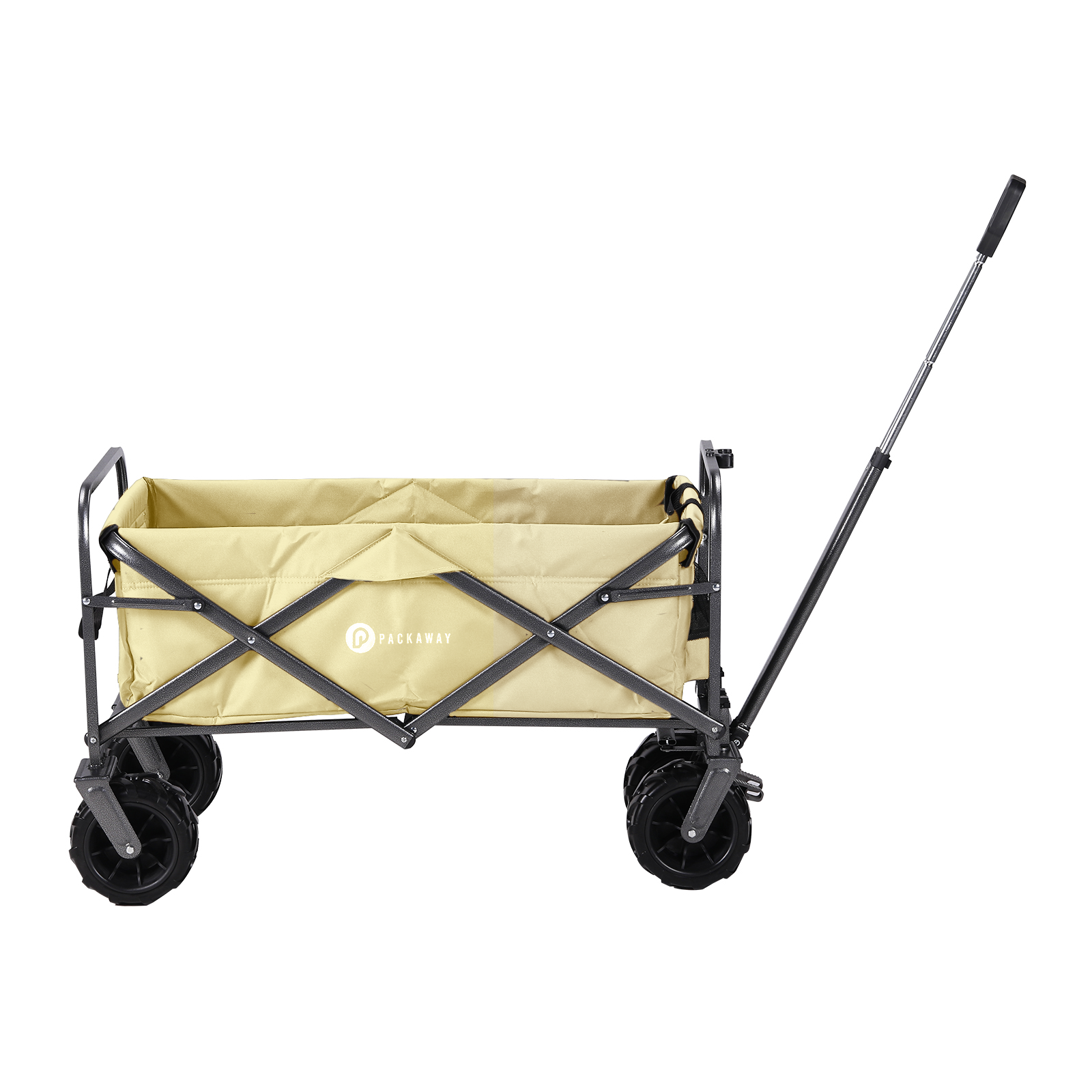 Bolderkar XL crème taupe -  tot 80 kg - heavy duty - 90L - opvouwbaar - wasbaar polyester - 98x45 cm