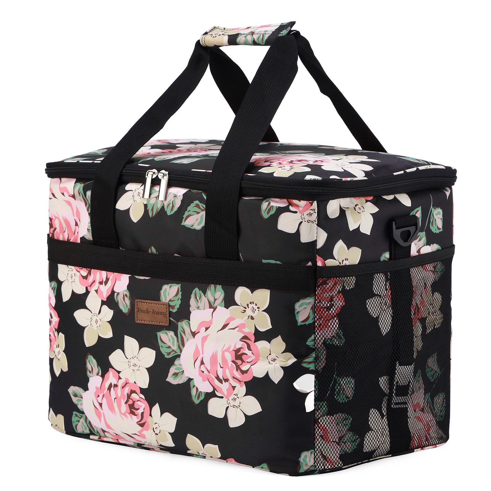 Packaway Koeltas 30L black flower - incl. 4 koelelementen, draagband