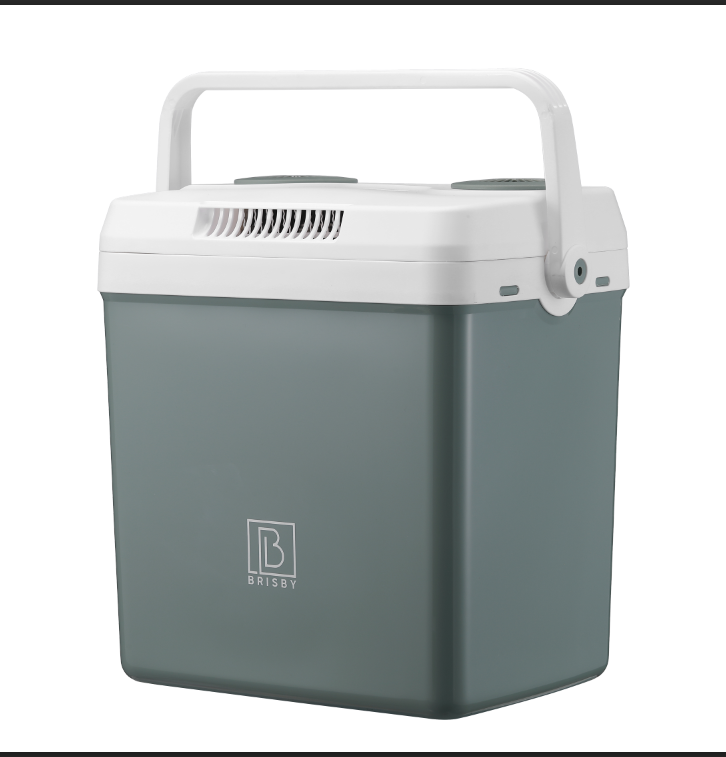 Elektrische koelbox 25L groen - AC/DC 12V, 220/230V - incl. divider en vershoudbakjes - vergrendelbare deksel