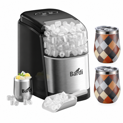 Bardi IJsblokjesmachine set 1,6L RVS - incl. 3 thermoscups blok en ijsschep
