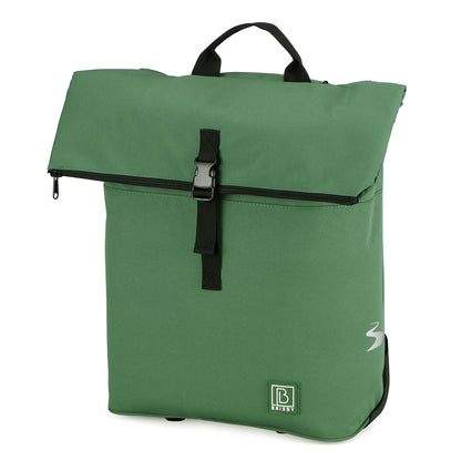 Fietstrolley Tas 2-in-1 Fietstas en Trolley Zwart 18-28L Laptopvak Verstelbare Hendel Bevestigingssysteem - Groen