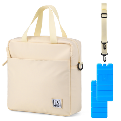 Brisby Koeltas 7L smooth crème - incl. 2 koelelementen, schouderband