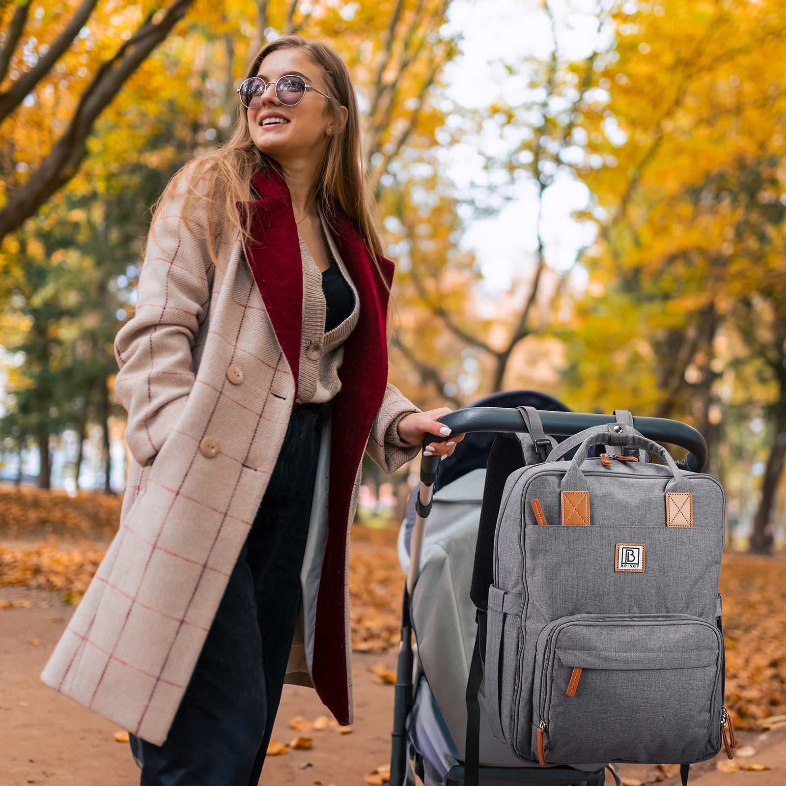 Brisby Luiertas original donkergrijs - incl. buggymontage en verschoningsmat