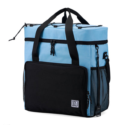 Koeltas 40L zwart/blauw - Lunchtas - 4-laags geïsoleerd - 6 gratis koelelementen - incl. schouderband