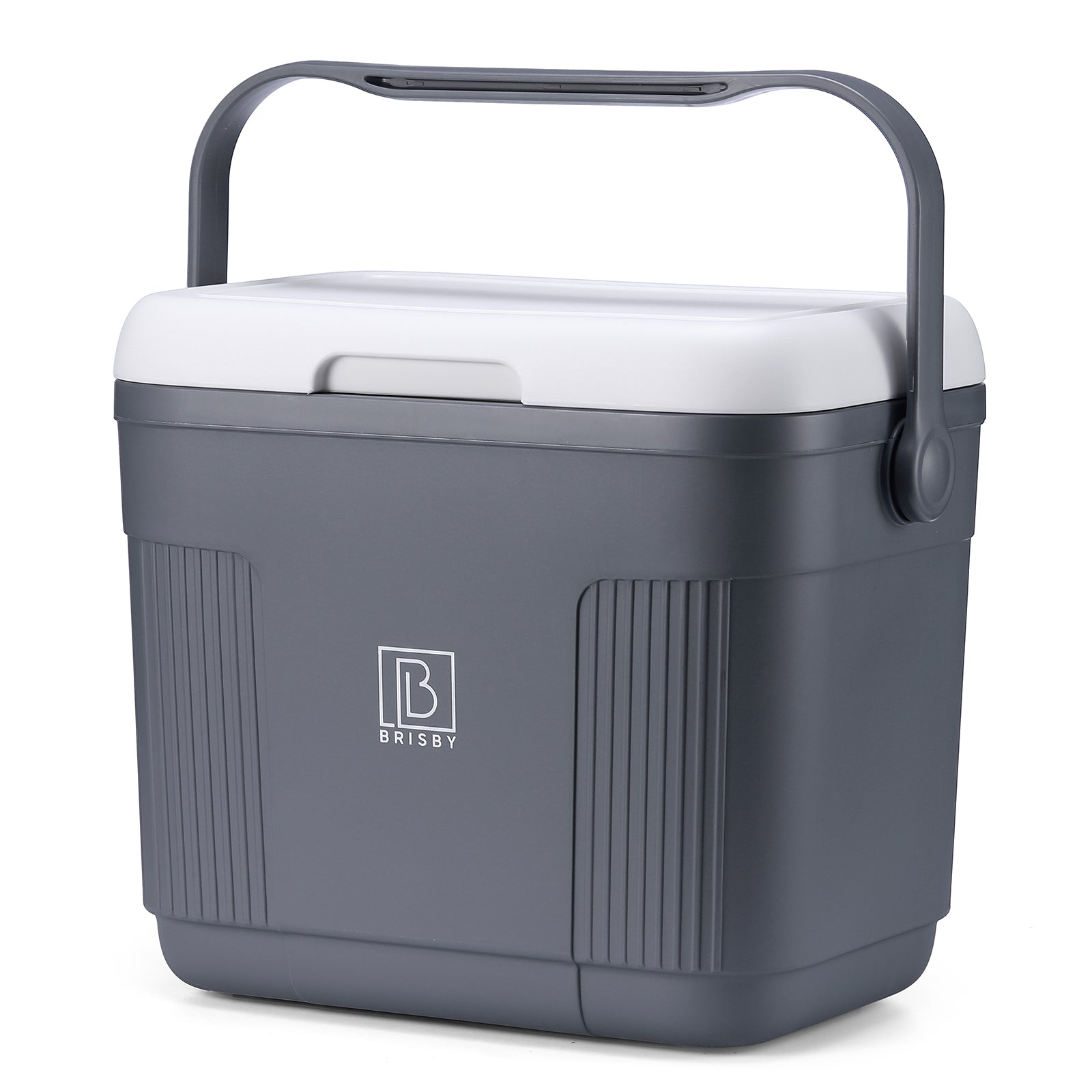 Brisby Koelbox 22L grijs + 2 thermosflessen 0,5L set -  incl. 4 koelelementen